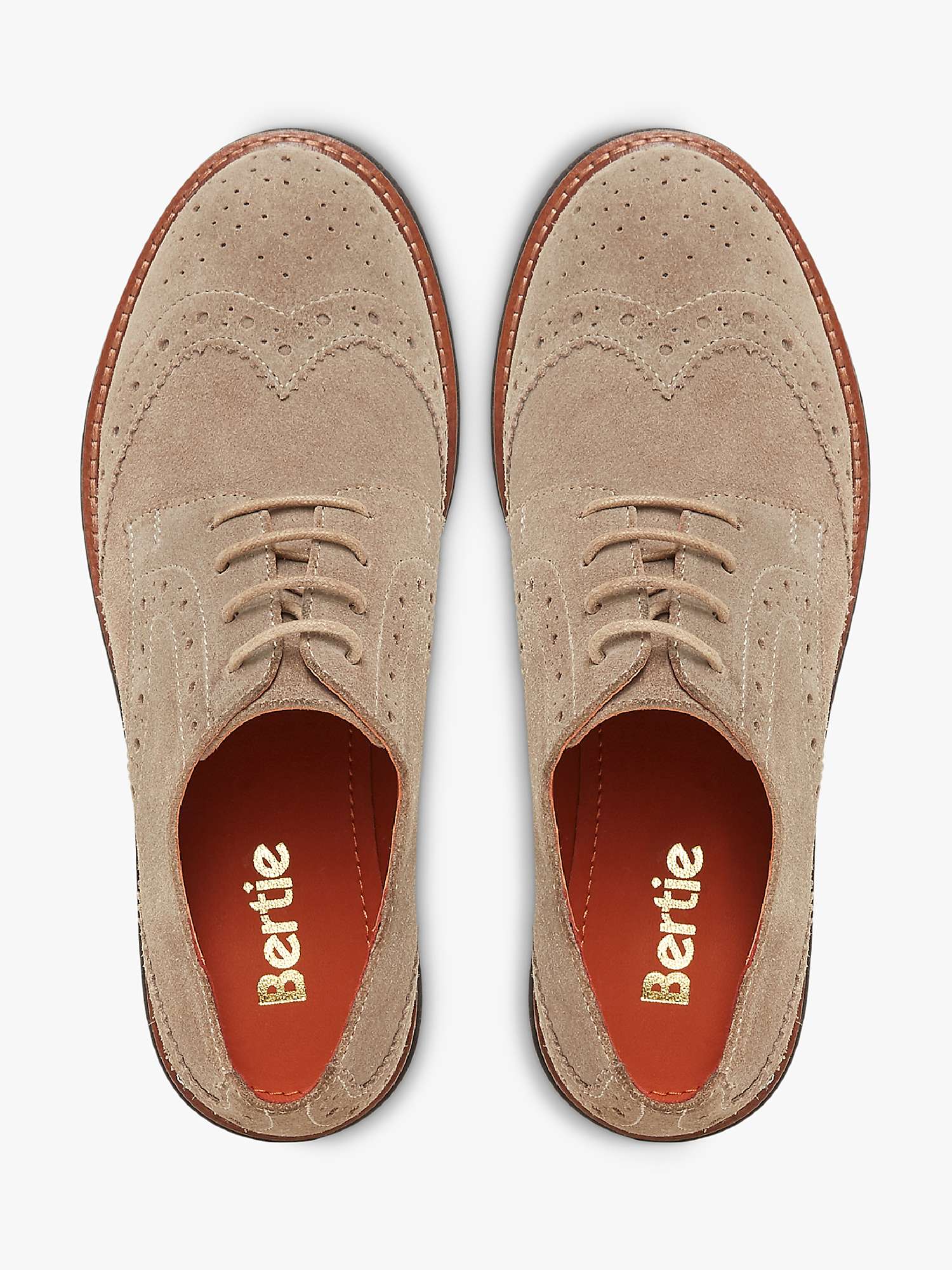 Buy Bertie Fantasy Suede Lace Up Brogues, Taupe Online at johnlewis.com