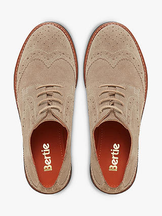 Bertie Fantasy Suede Lace Up Brogues, Taupe