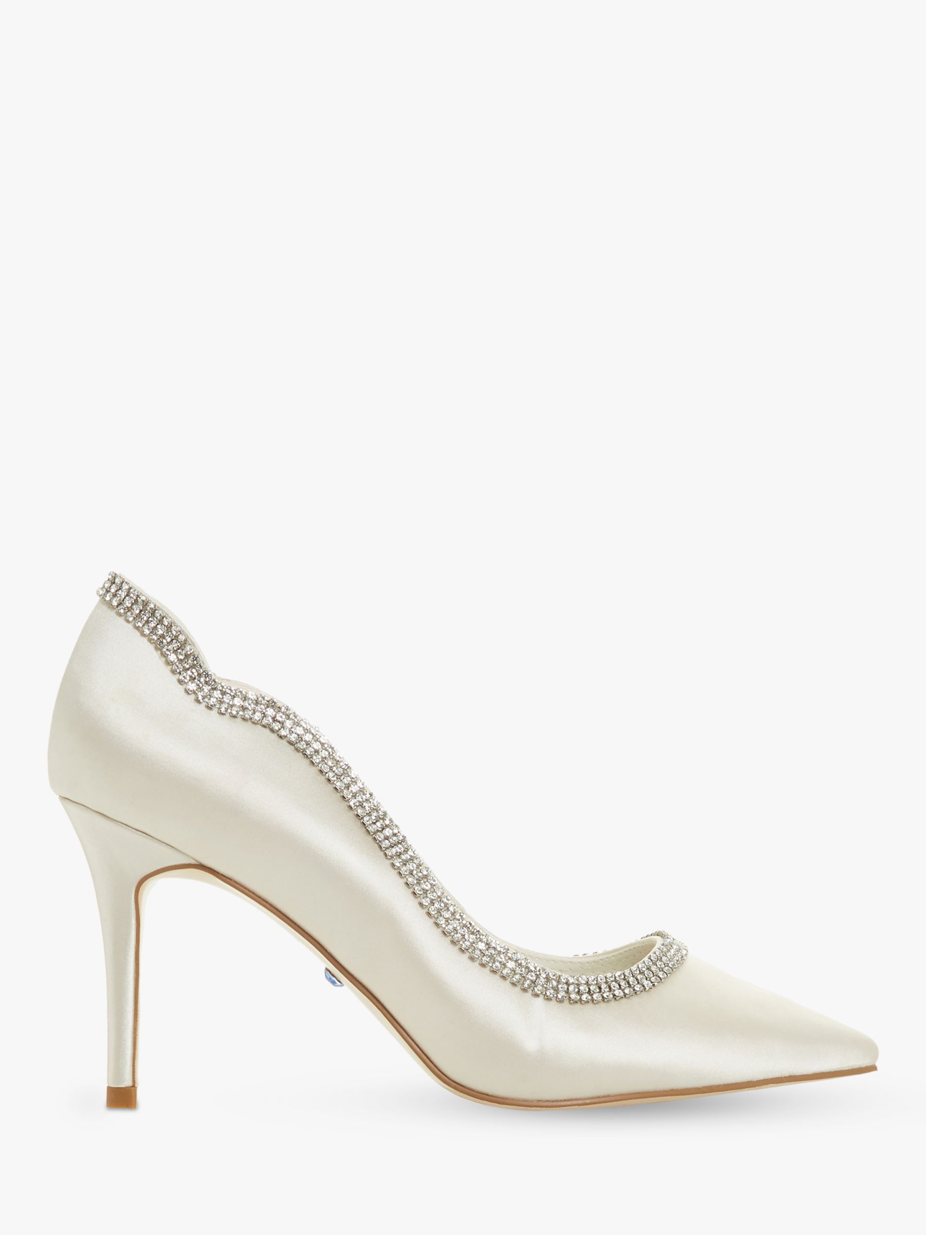 Dune Billi Diamante Embellished Court Shoes, Ivory at John Lewis & Partners