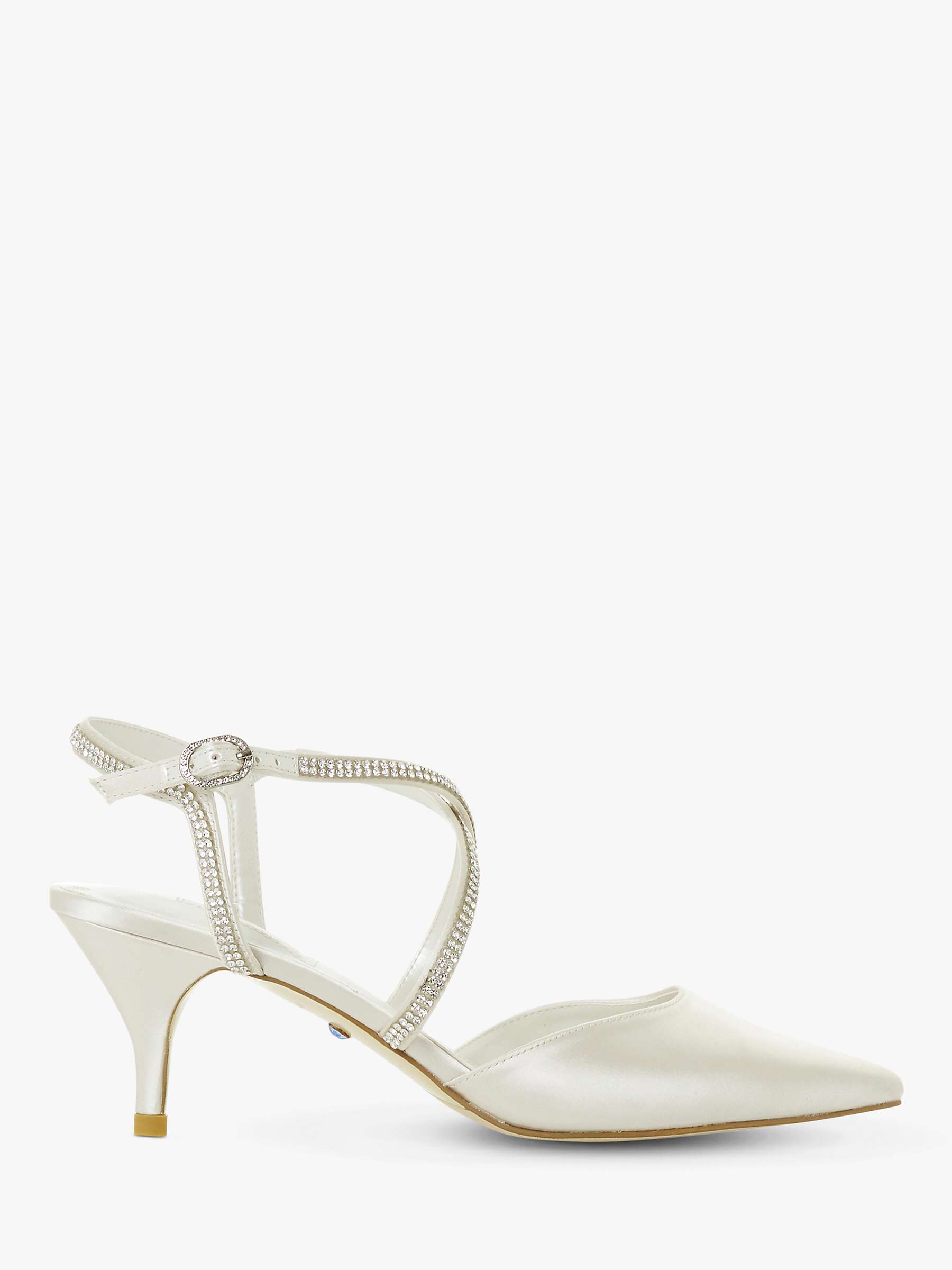 Buy Dune Debut Diamante Cross Strap Court Shoes, Ivory Online at johnlewis.com
