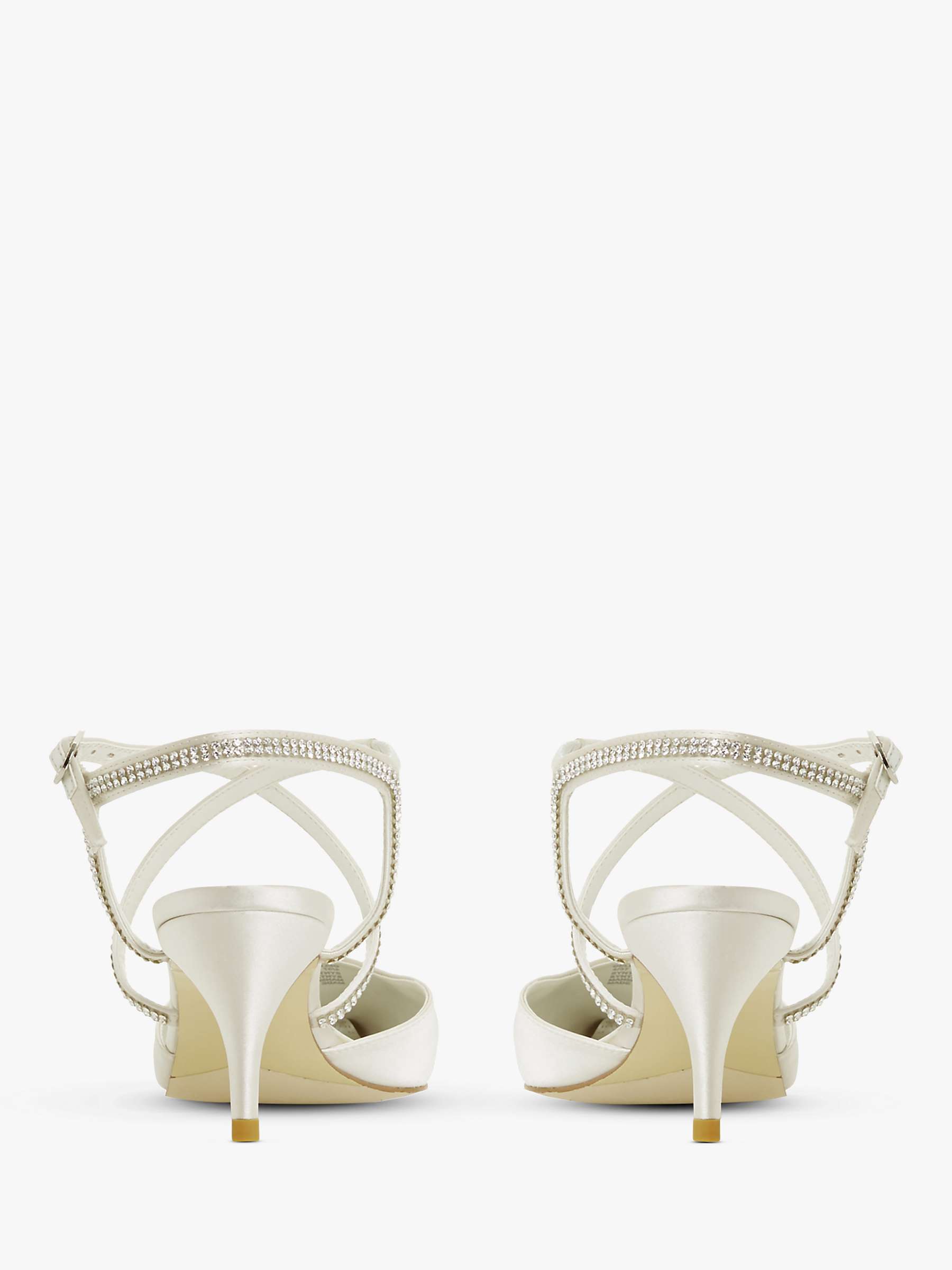 Buy Dune Debut Diamante Cross Strap Court Shoes, Ivory Online at johnlewis.com