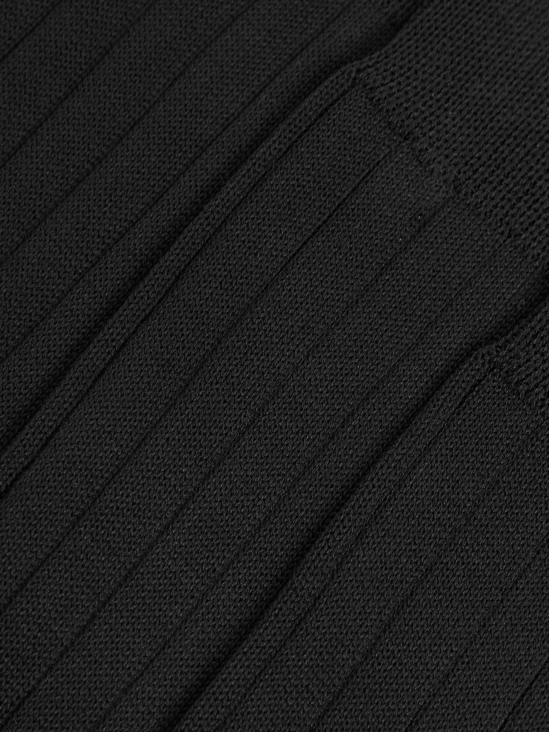 John Lewis Made in Italy Mercerised Cotton Socks, Pack of 3, Black, S