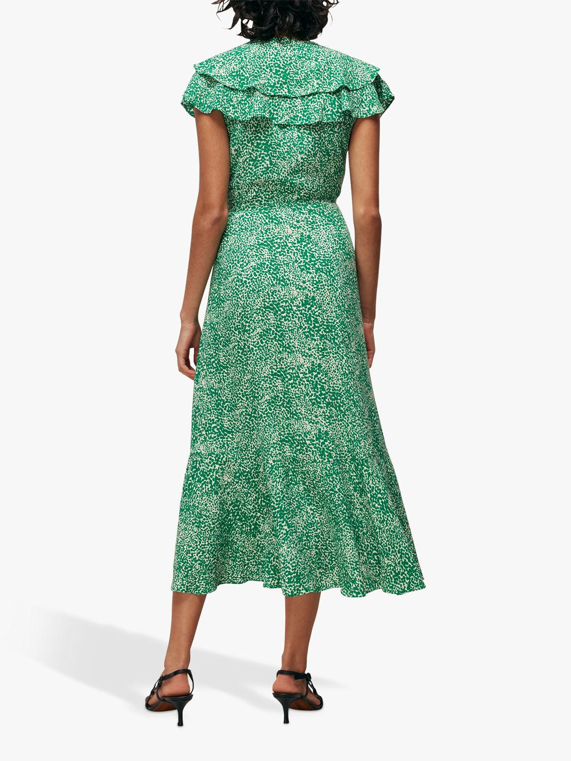 Whistles Blotched Animal Maxi Dress, Green at John Lewis & Partners