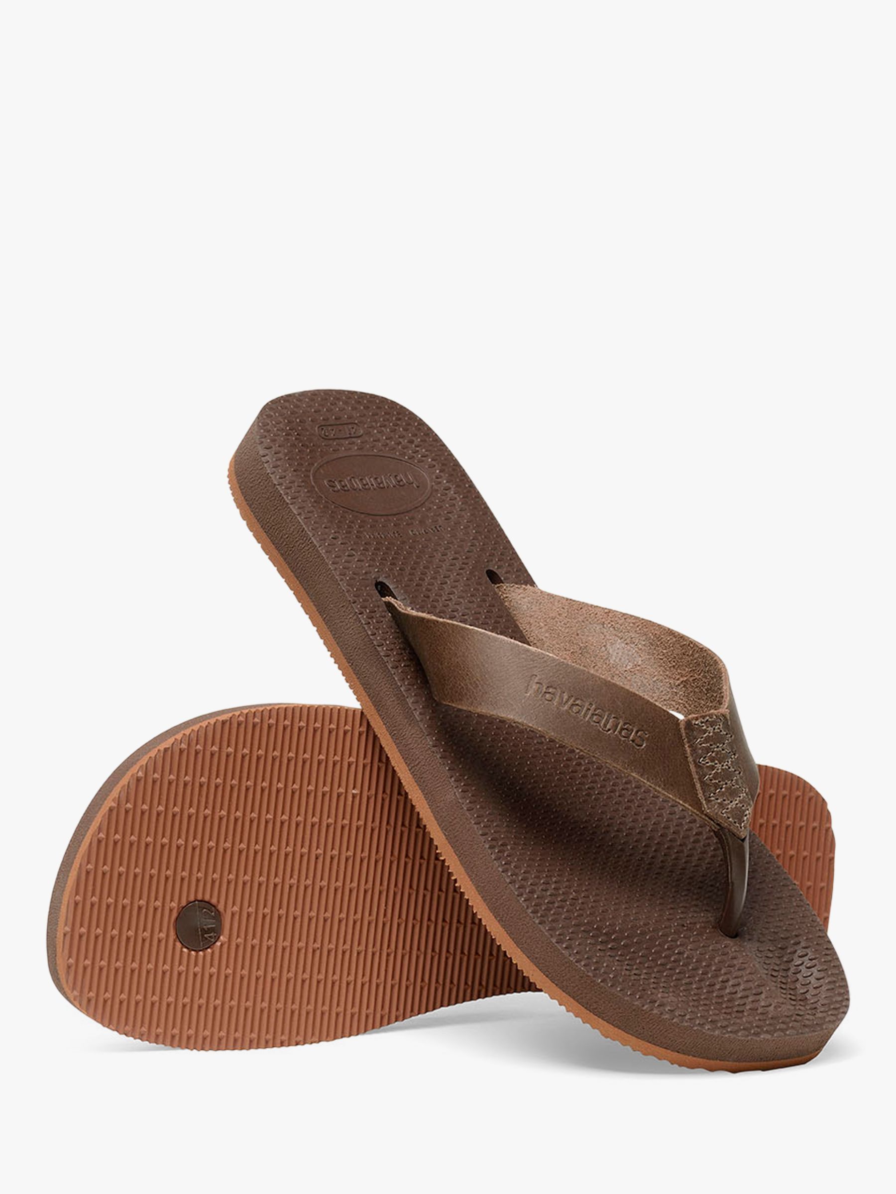 havaianas leather flip flops