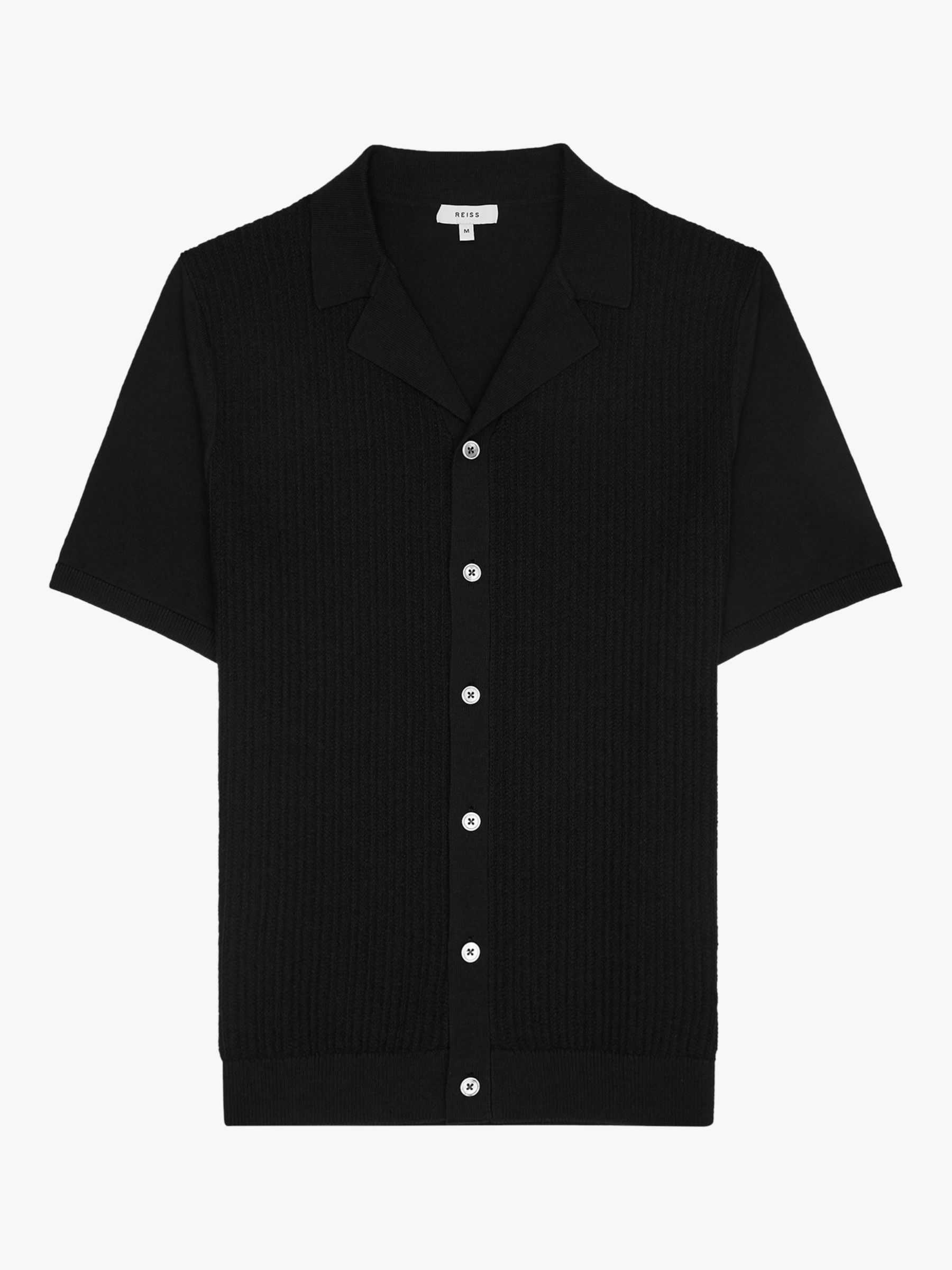 Reiss Justin Textured Knit Cuban Collar Shirt at John Lewis & Partners