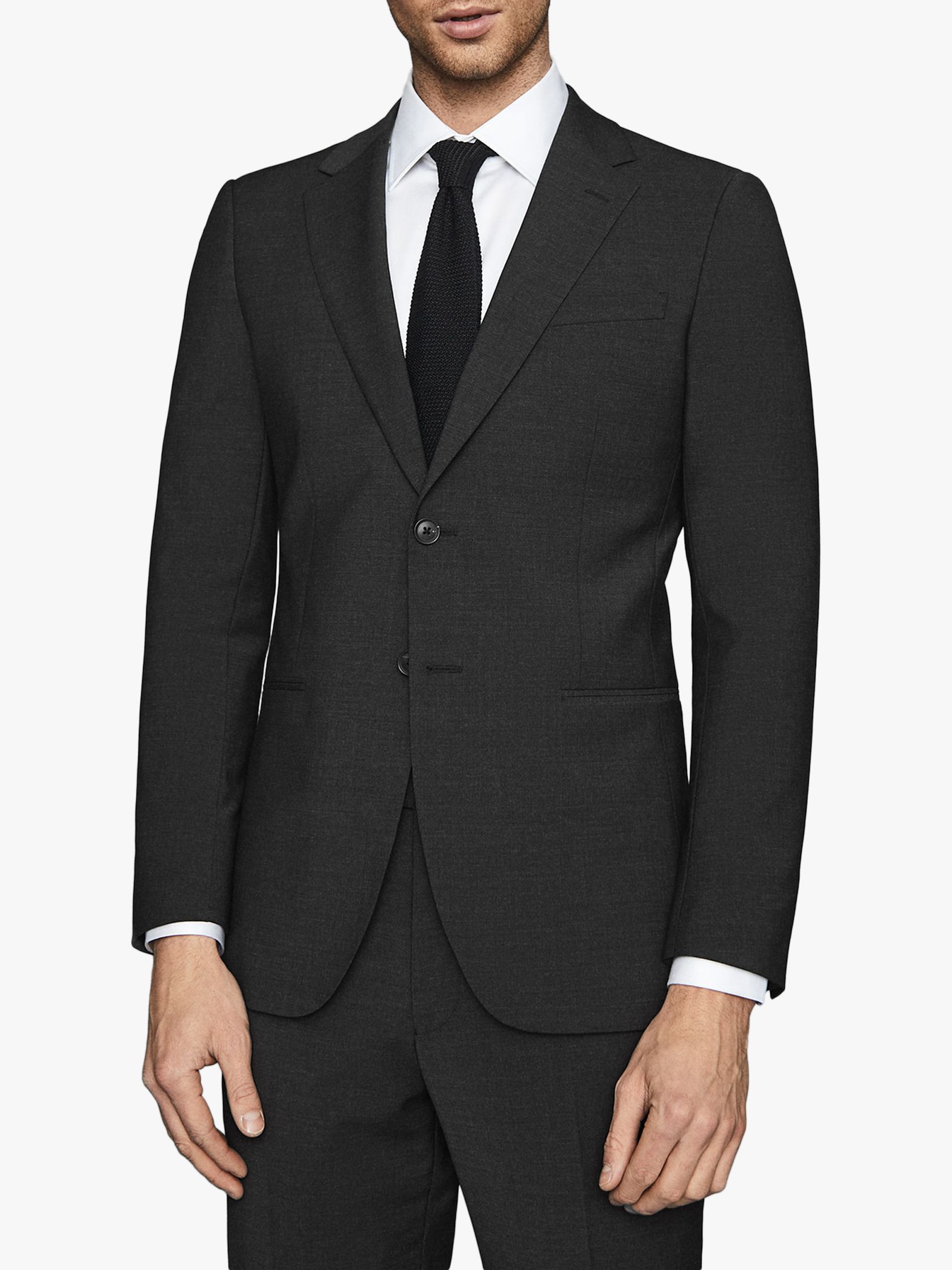 Reiss Hope Modern Fit Travel Suit Jacket, Charcoal at John Lewis & Partners