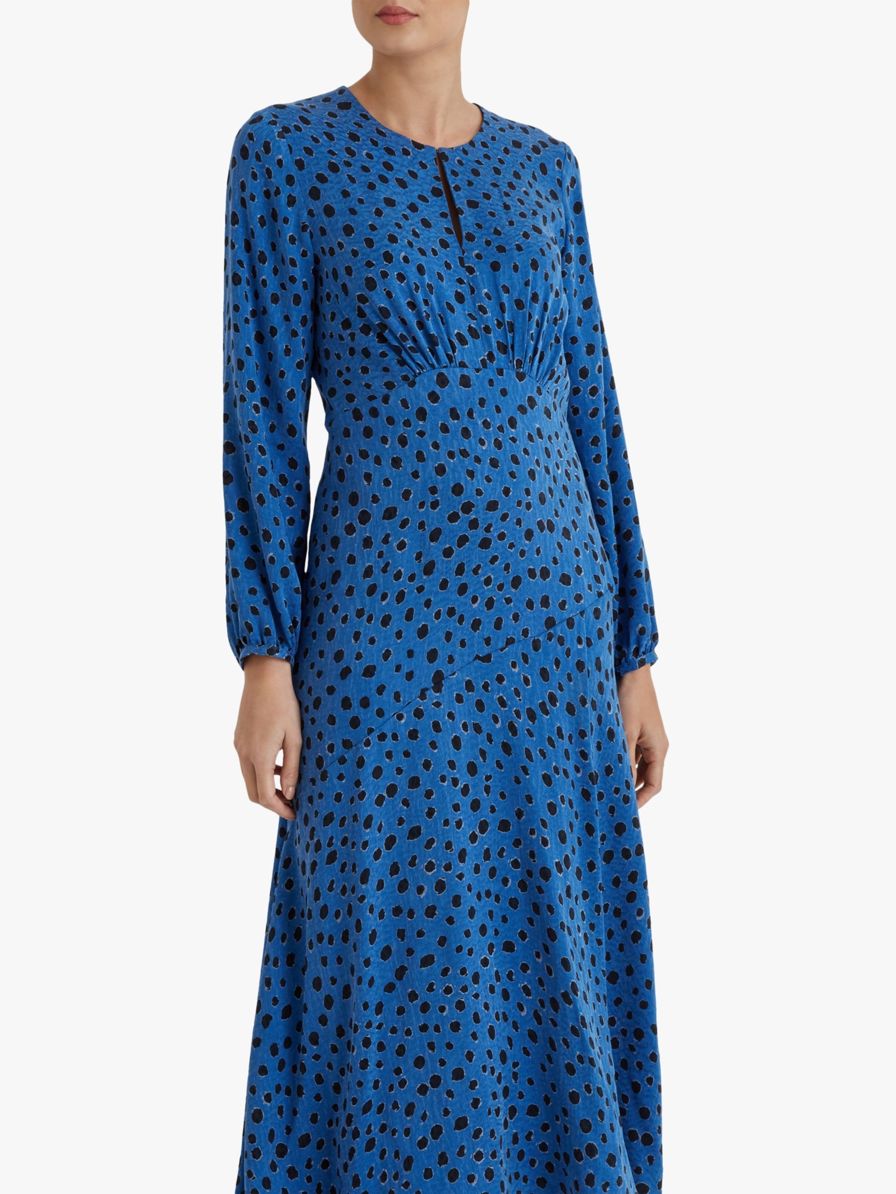Fenn Wright Manson Flavie Spot Print Midi Dress, Blue/Black