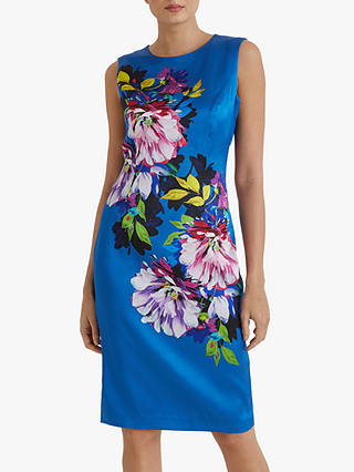 Fenn Wright Manson Isaline Floral Pencil Dress, Blue Peony Print