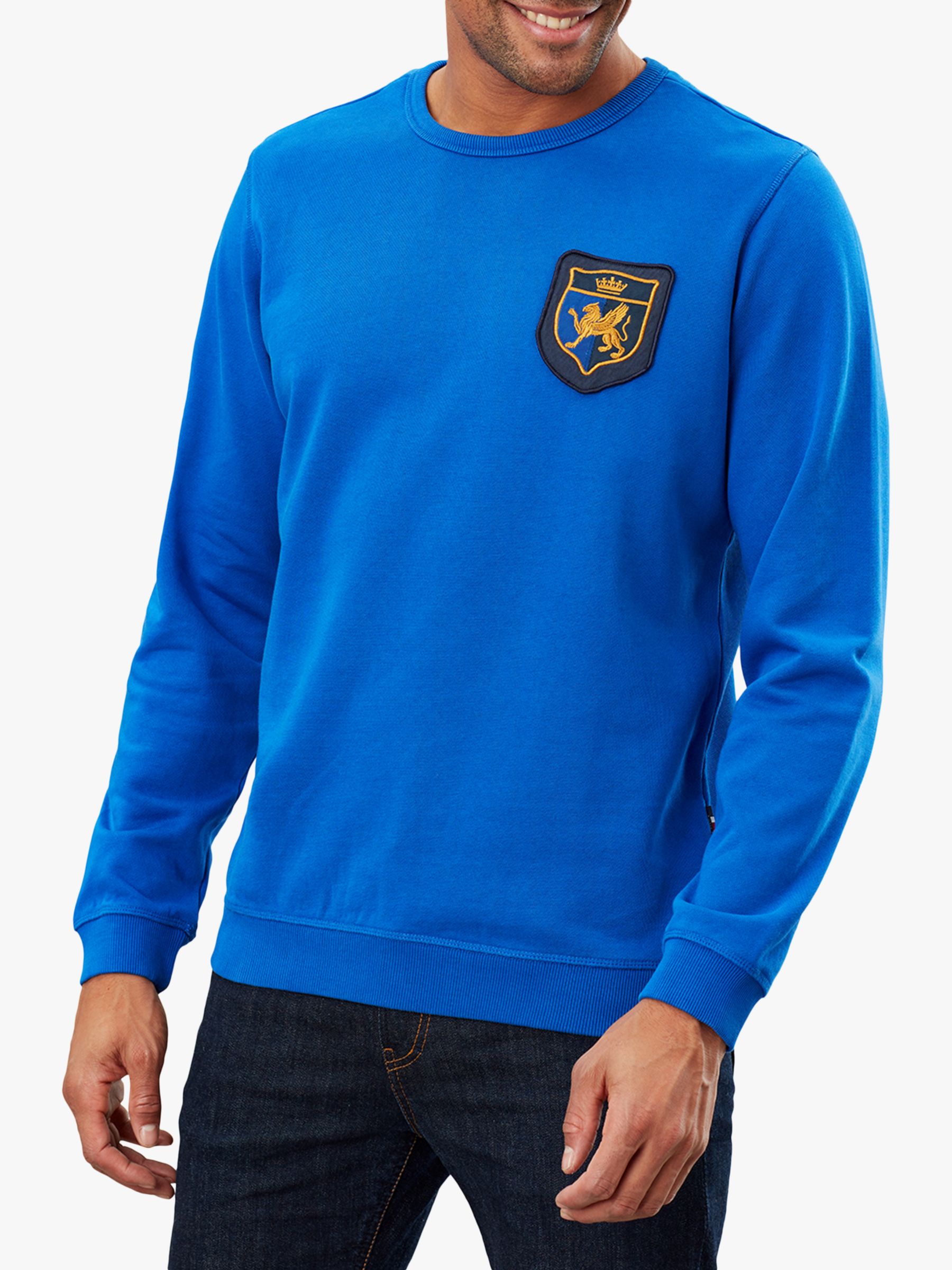 Joules Dartmouth Crest Badge Crew Sweatshirt, Blue