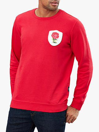 Joules Dartmouth Crest Badge Crew Sweatshirt, Red