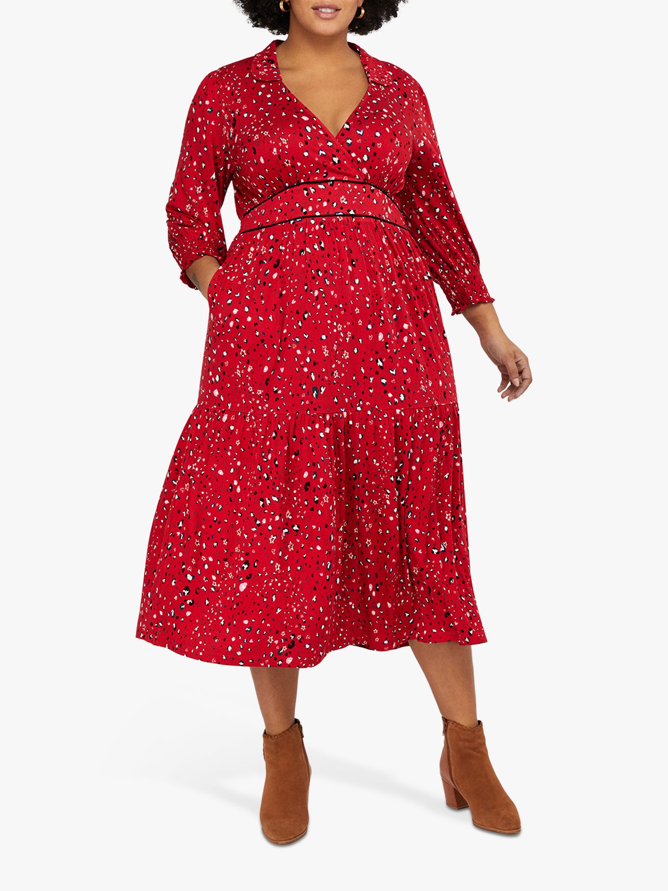 red star print dress