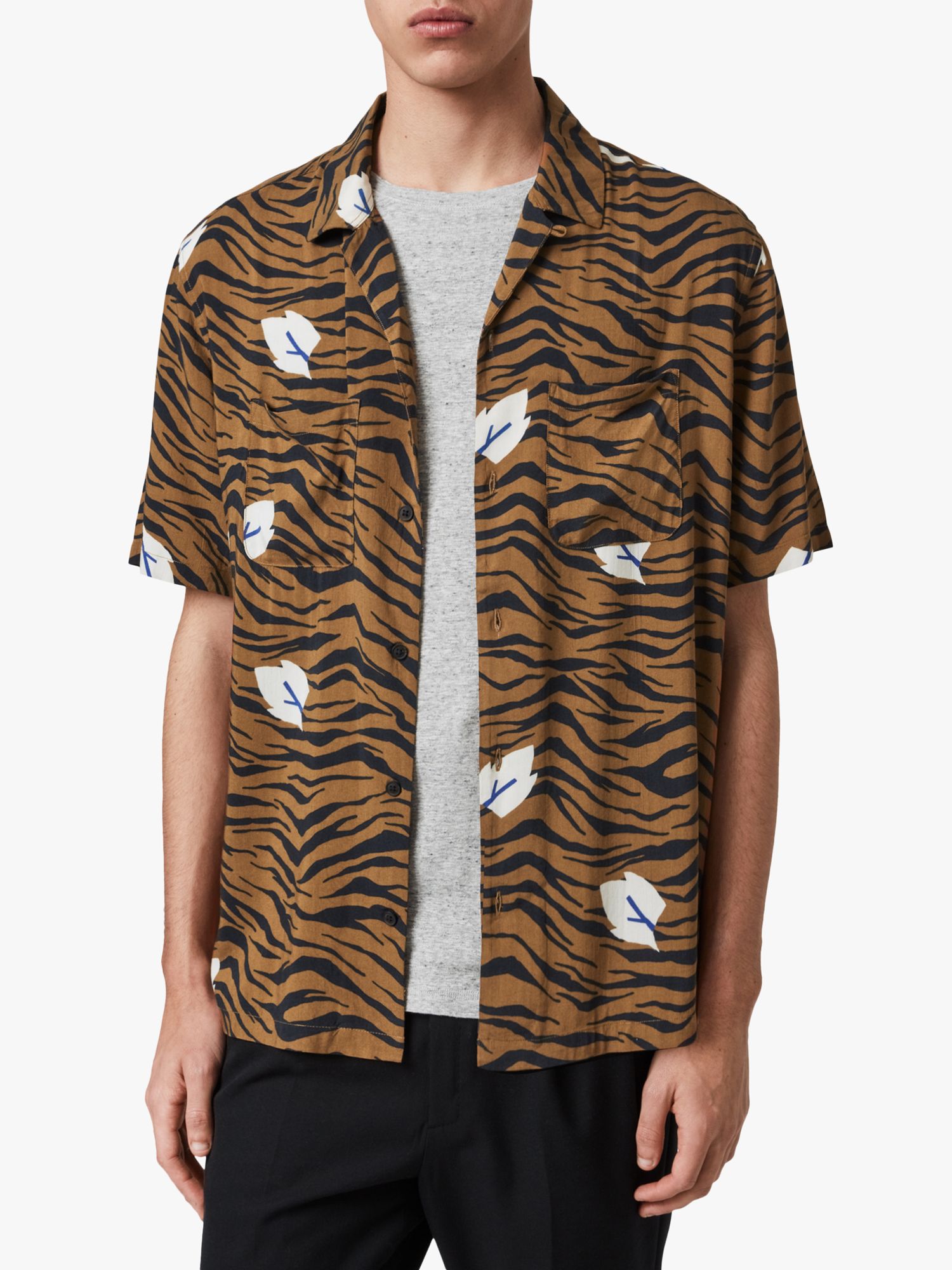 AllSaints Lazaro Tiger Stripe Camp Collar Shirt review