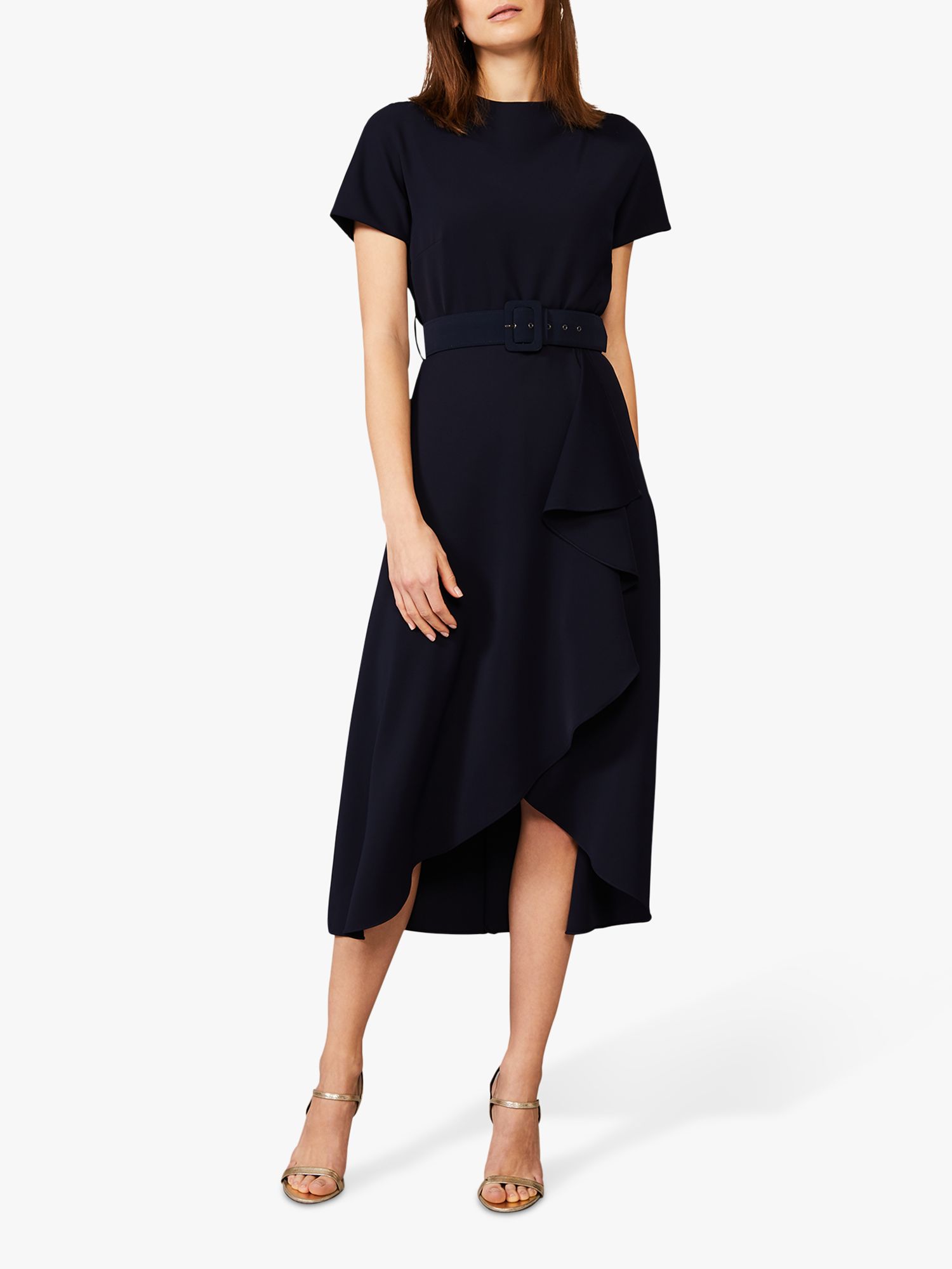 Phase Eight Mylee Belted Dress, Navy at John Lewis & Partners