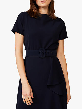 Phase Eight Mylee Belted Dress, Navy at John Lewis & Partners