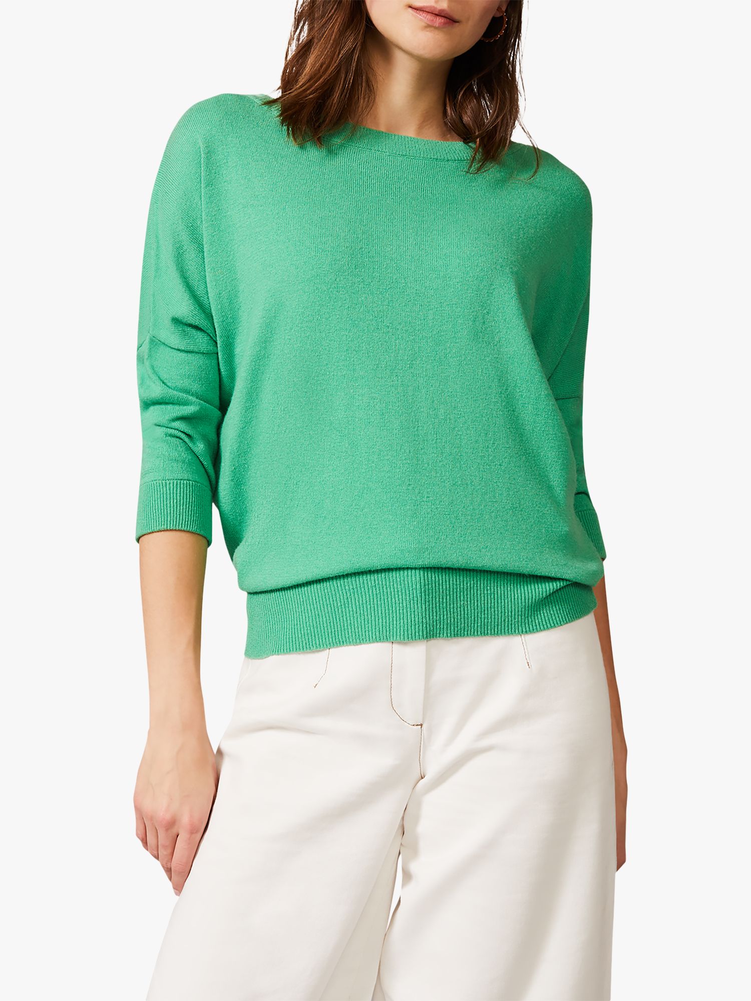 Phase Eight Shanelle Knit Jumper, Green at John Lewis & Partners
