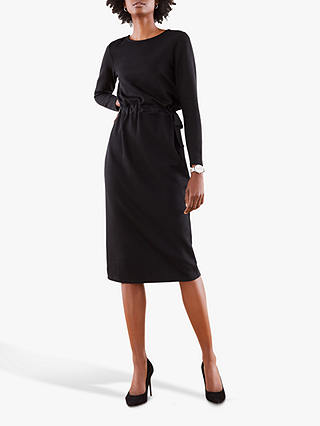 Pure Collection Jersey V-Back Dress, Black