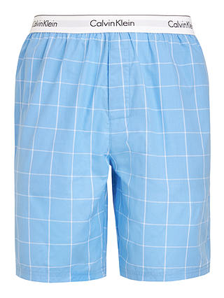 Calvin Klein Windowpane Check Sleep Shorts, Blue