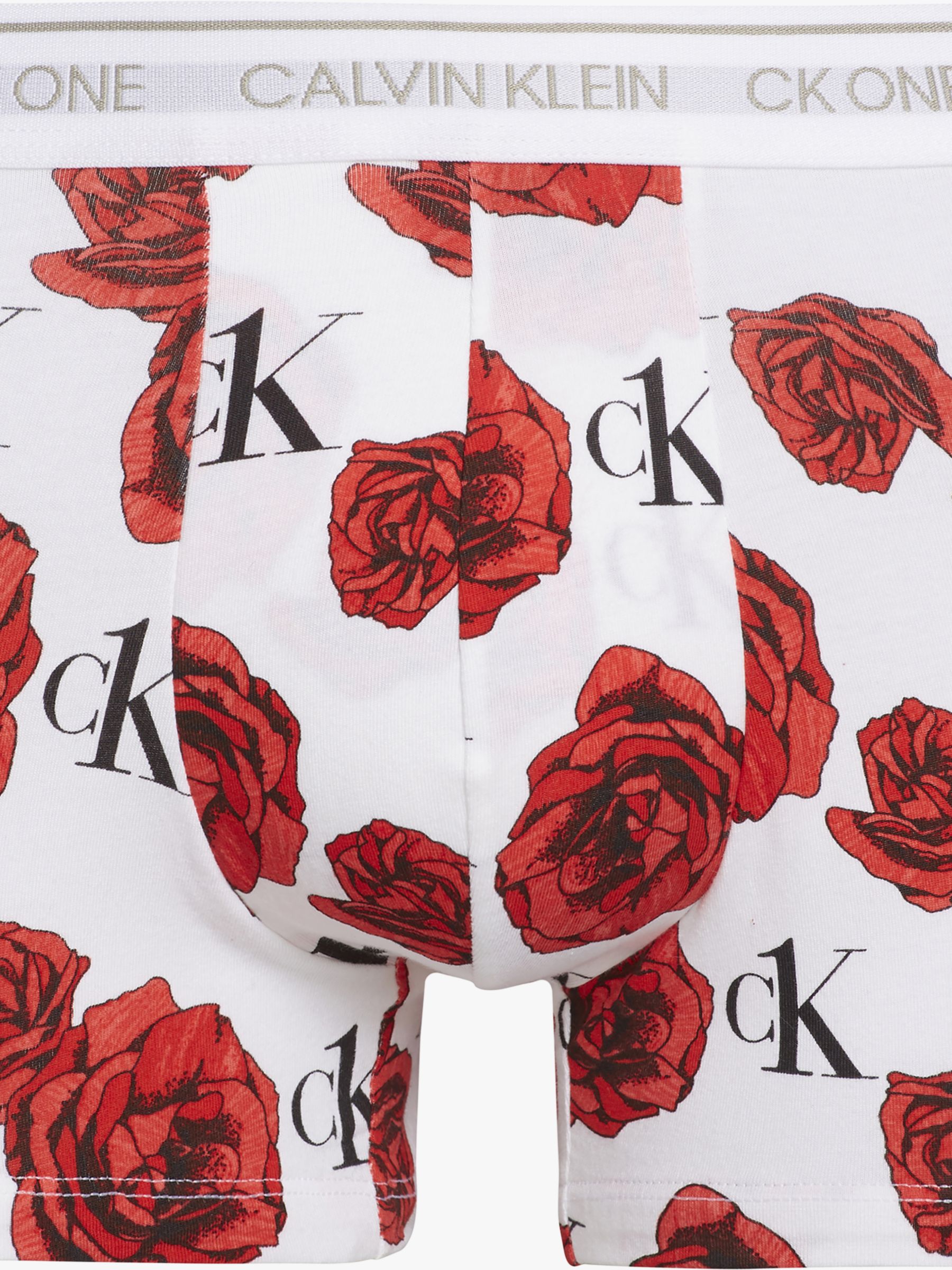 Calvin Klein One Rose Print Single Cotton Stretch Trunks, Rose
