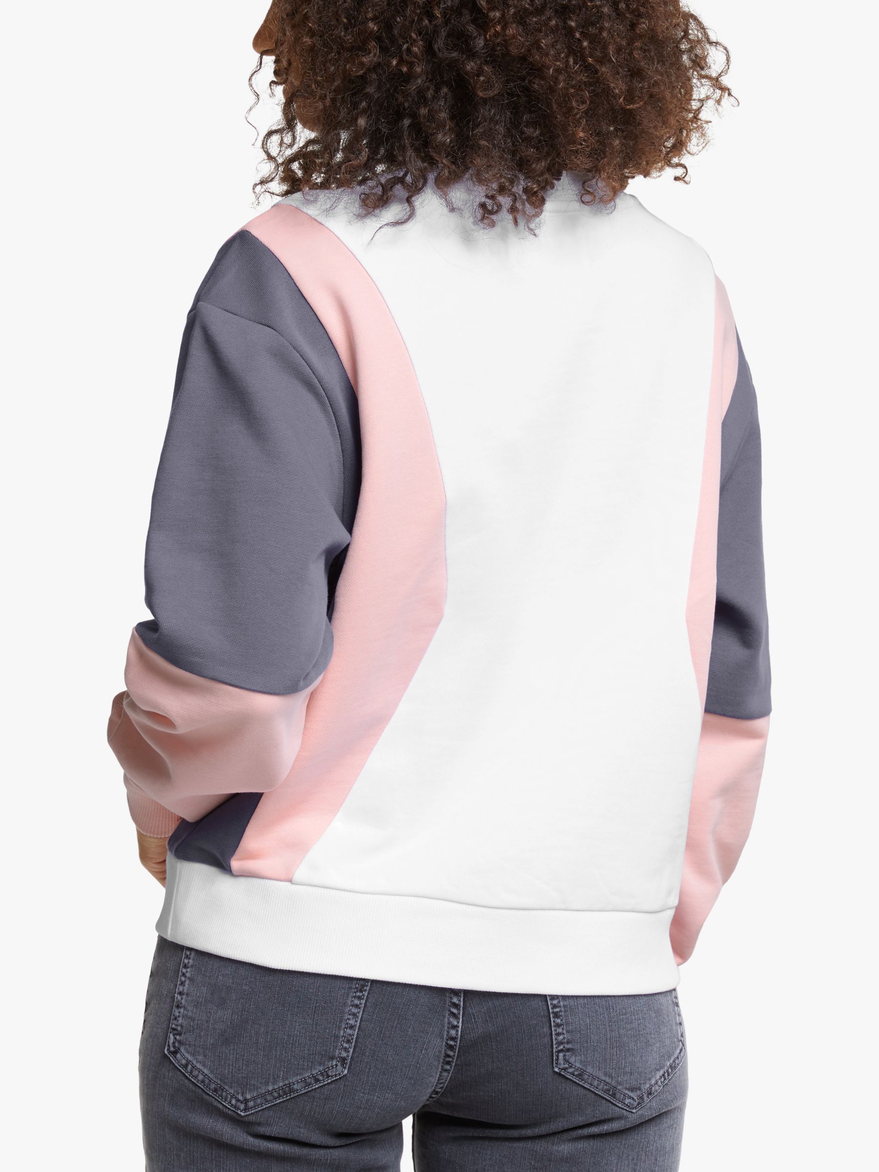 Calvin Klein Jeans Colour Block Sweatshirt, Bright White/Pink