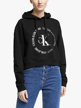 Calvin Klein Jeans Round Logo Hoodie, CK Black
