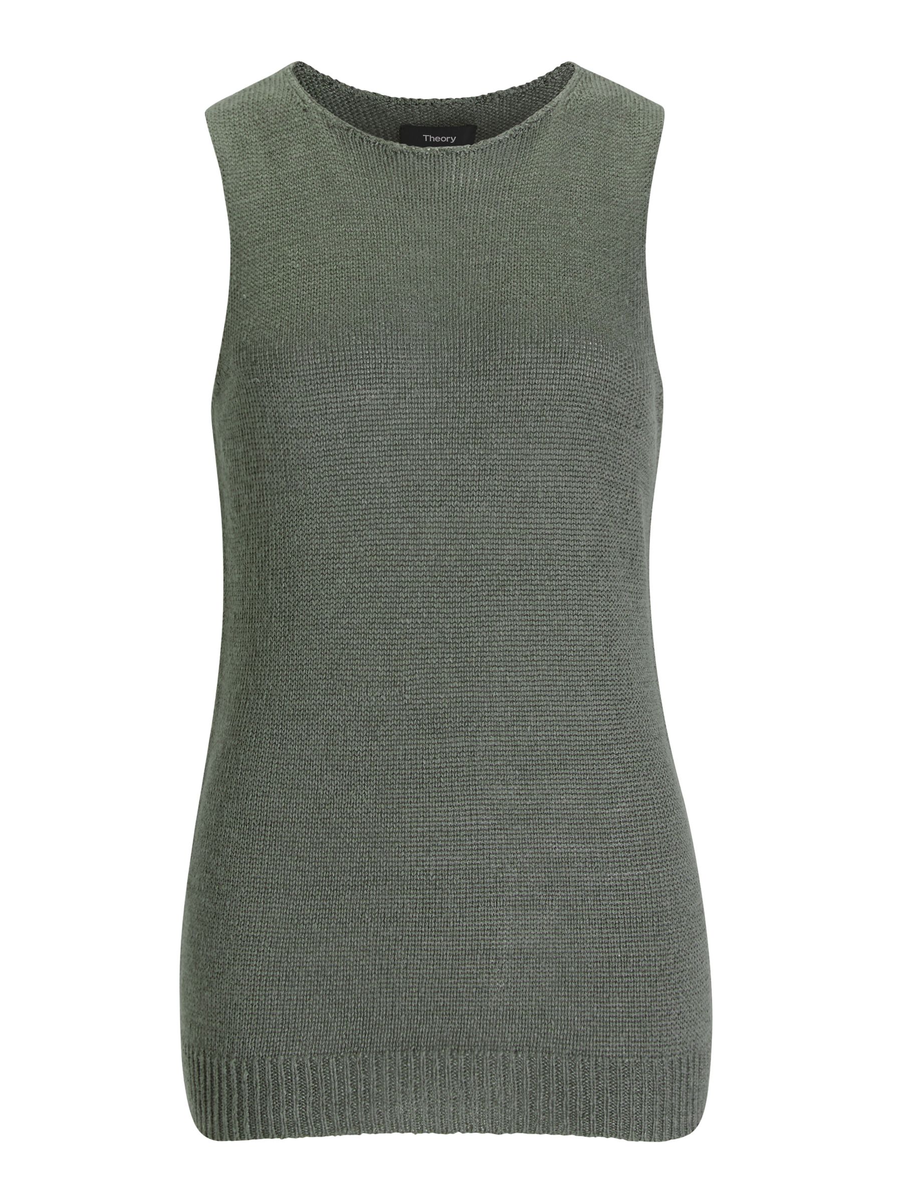 Theory Sleeveless Knitted Top, Pale Green at John Lewis & Partners