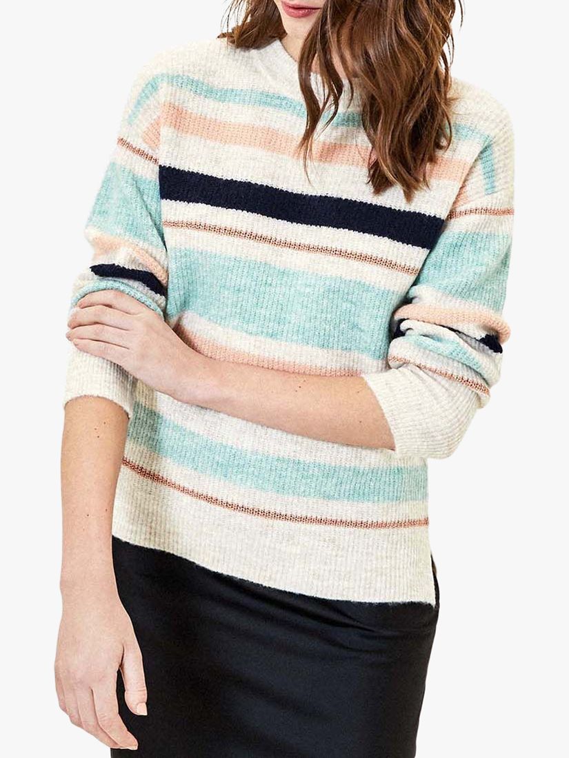 Oasis Sparkle Stripe Jumper, Multi at John Lewis & Partners