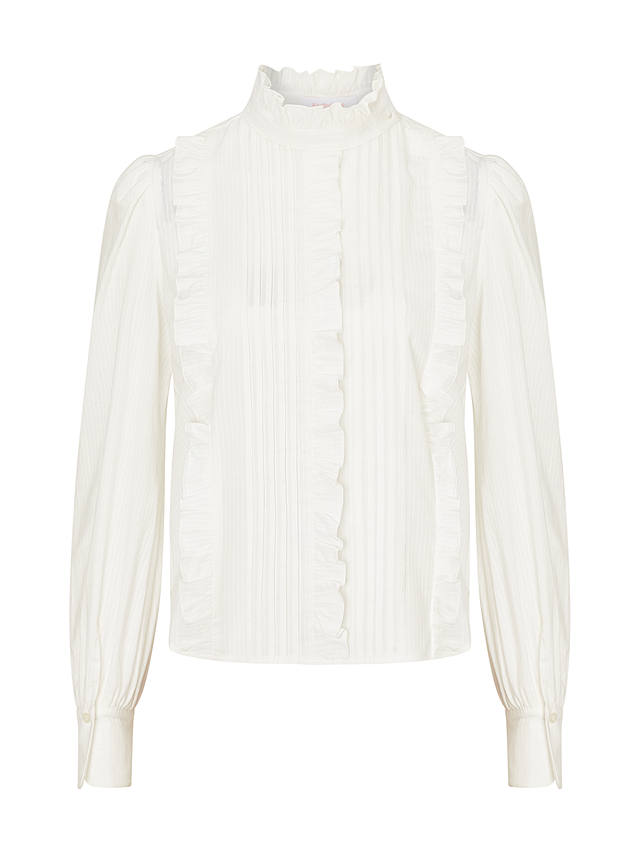 See By Chloé High Neck Ruffle Blouse, Iconic Milk at John Lewis & Partners