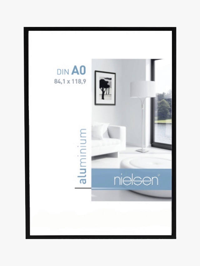 Nielsen Pearl Plexiglass Aluminium Poster Frame, Matt Black, A2 (42 x 60cm)