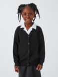 John Lewis Unisex Cotton V-Neck School Cardigan, Black