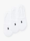 Polo Ralph Lauren Logo Trainers Socks, Pack of 3, White/Black