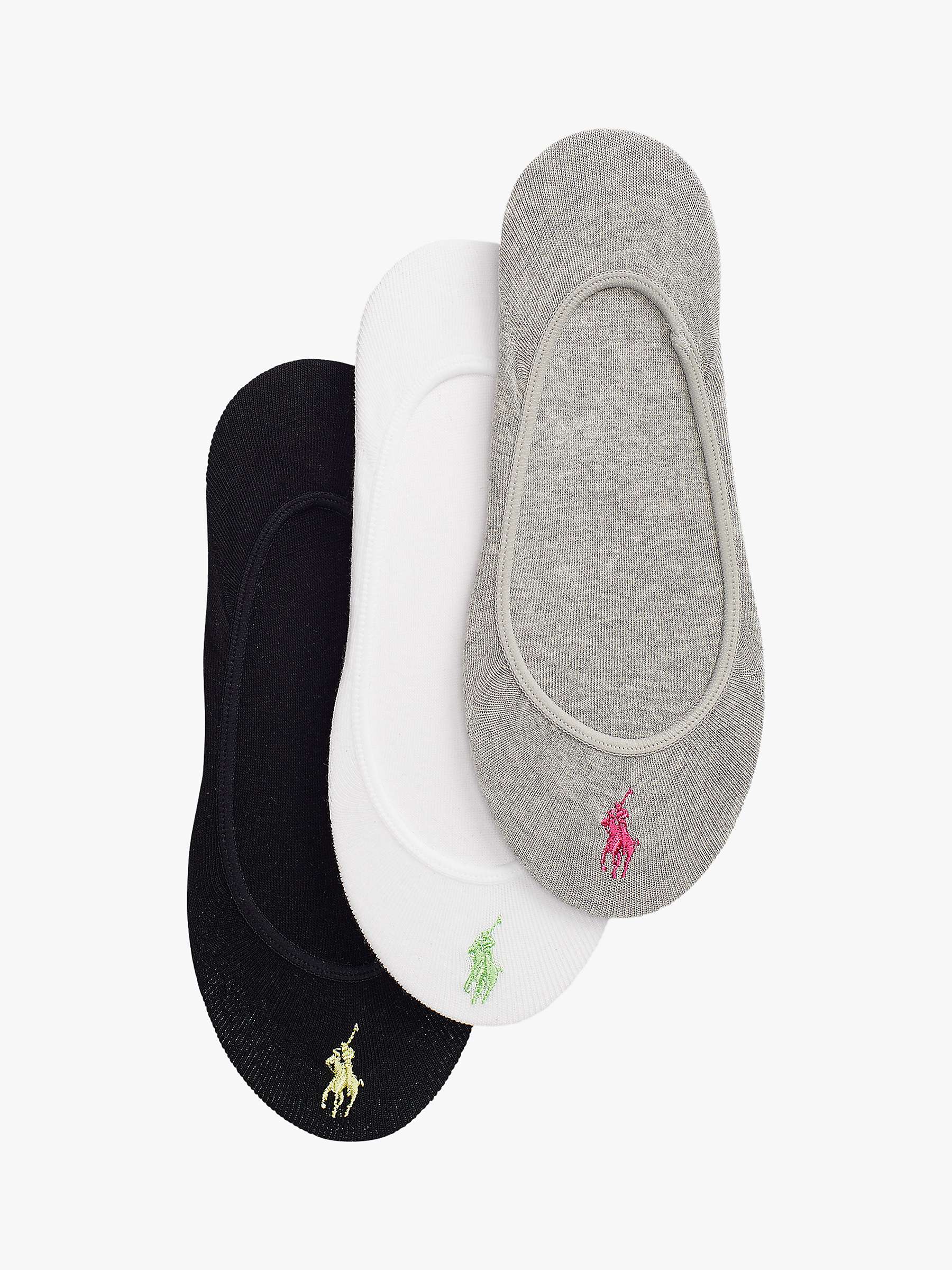 Buy Ralph Lauren Logo No-Show Socks, Pack of 3, Multi Online at johnlewis.com