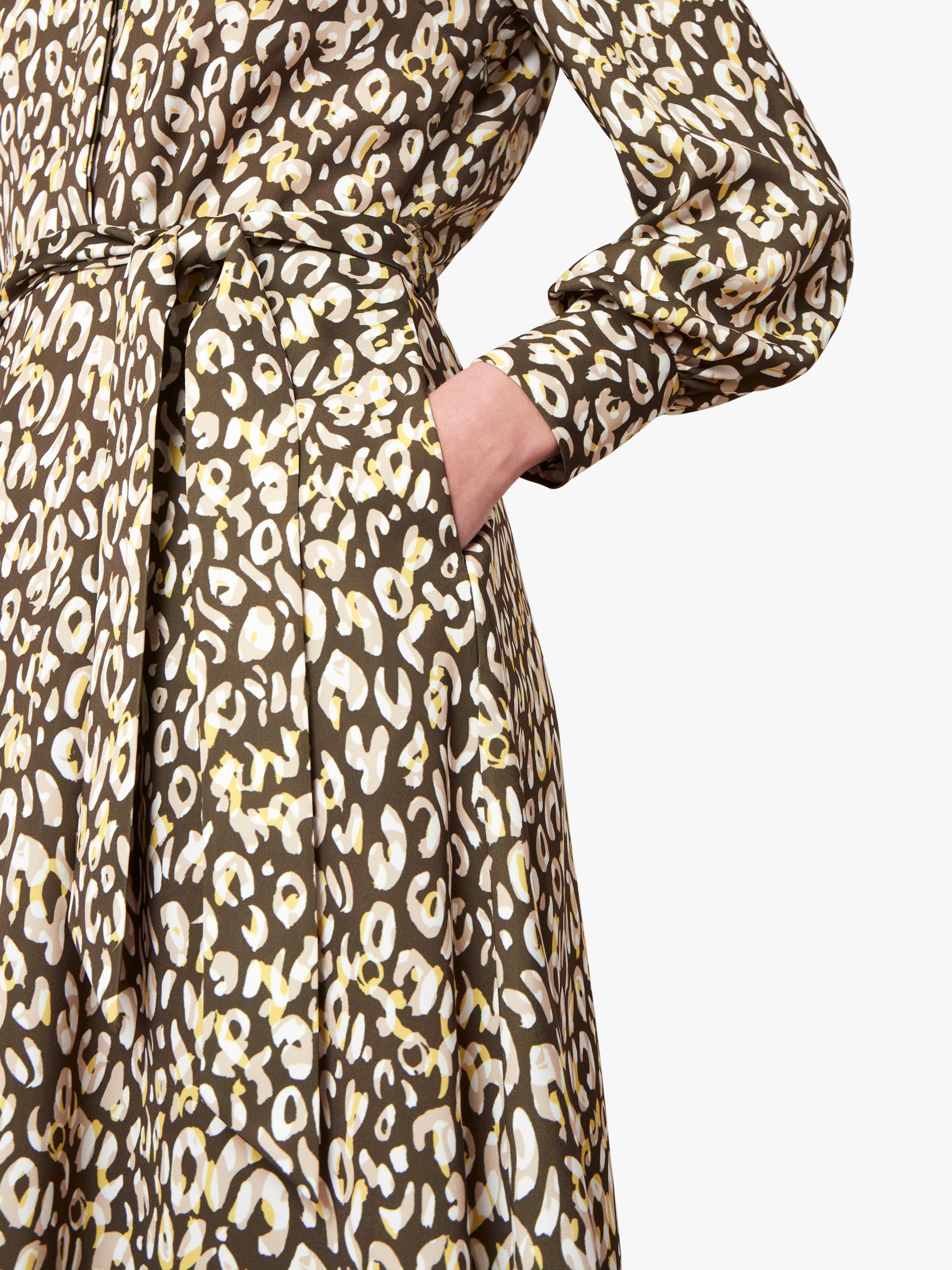 yellow leopard print shirt dress