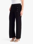 chesca Button Jersey Trousers, Black