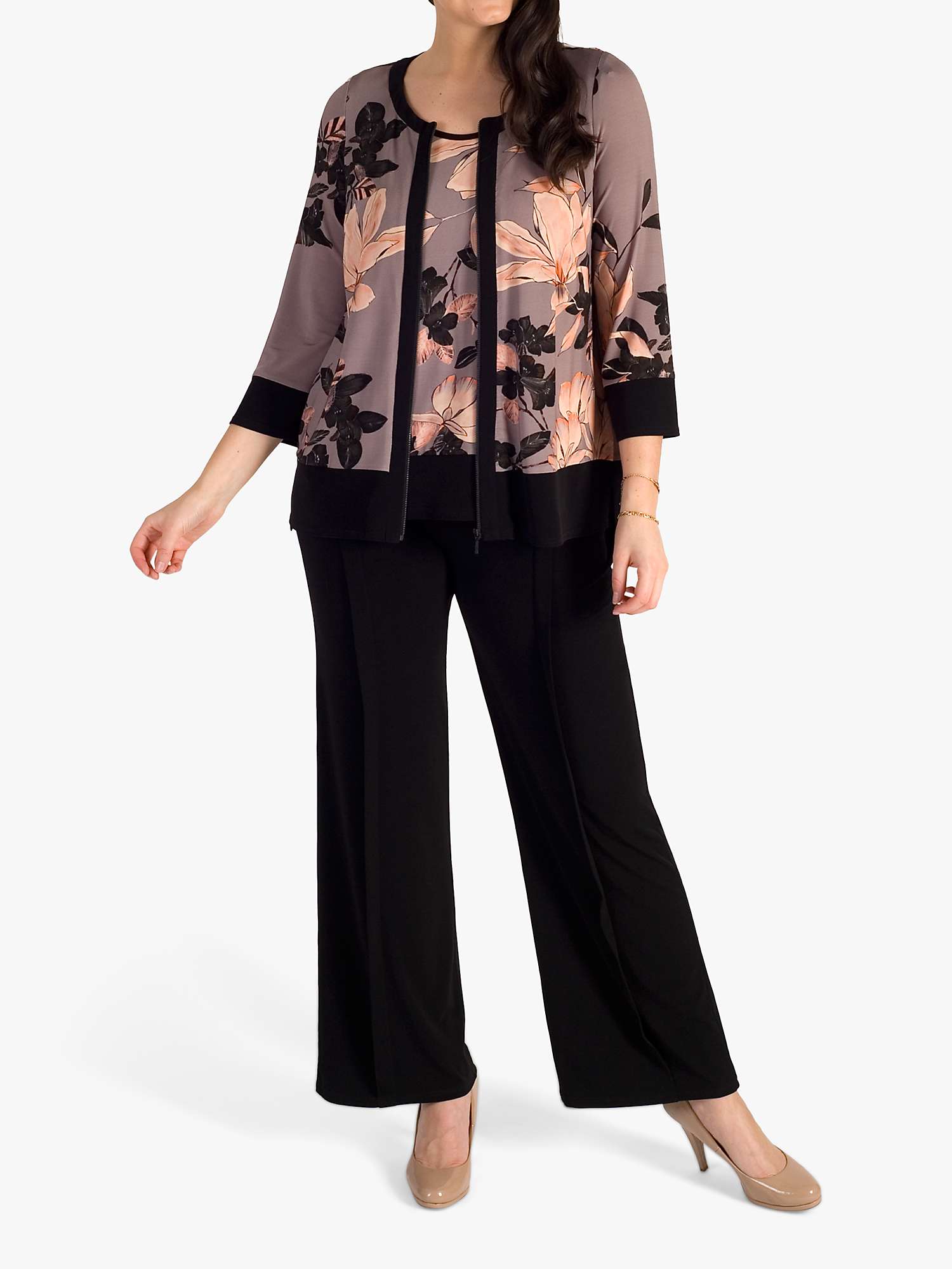 Buy chesca Button Jersey Trousers, Black Online at johnlewis.com