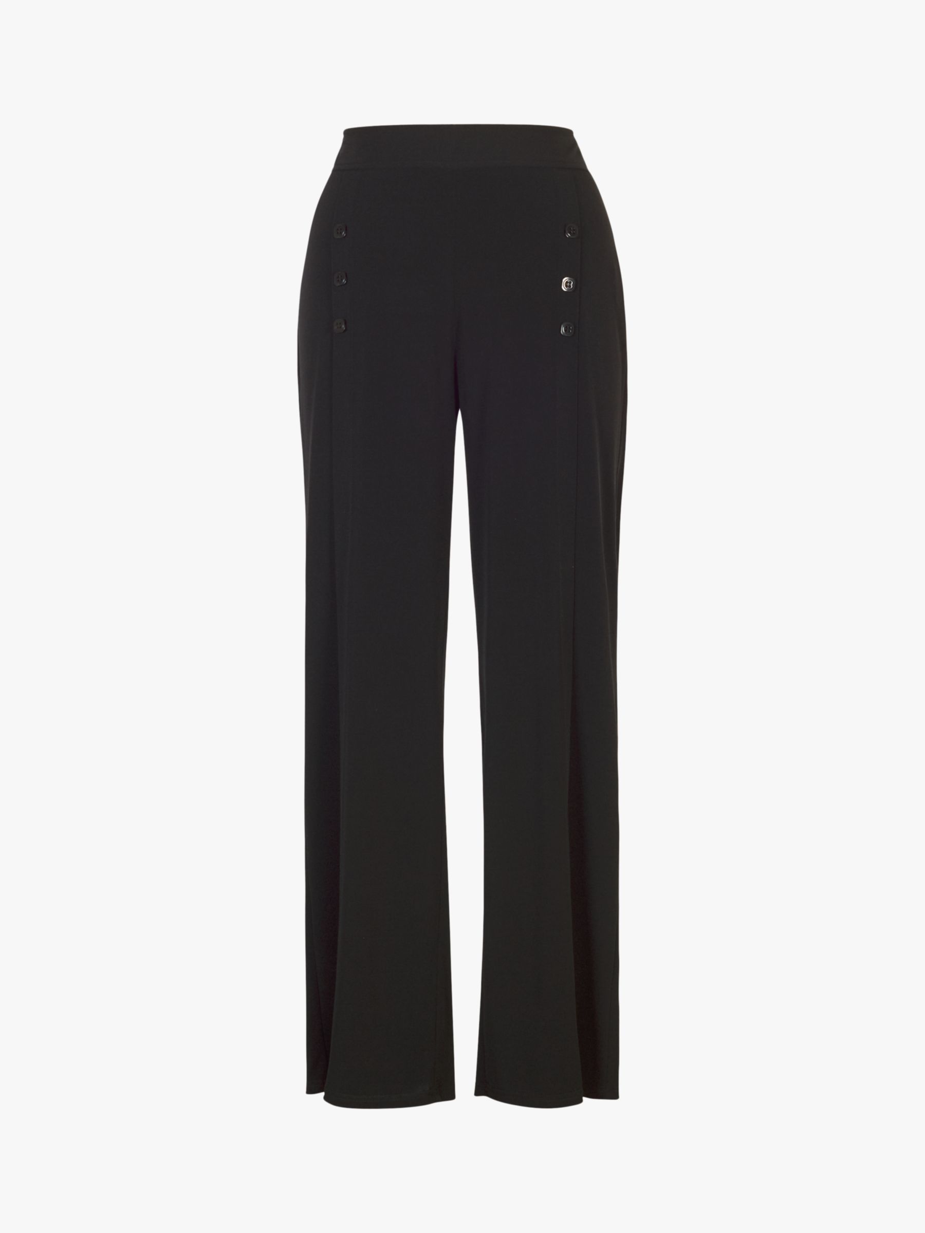 chesca Button Jersey Trousers, Black, 12-14