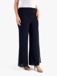 Chesca Double Layer Chiffon Trousers, Navy