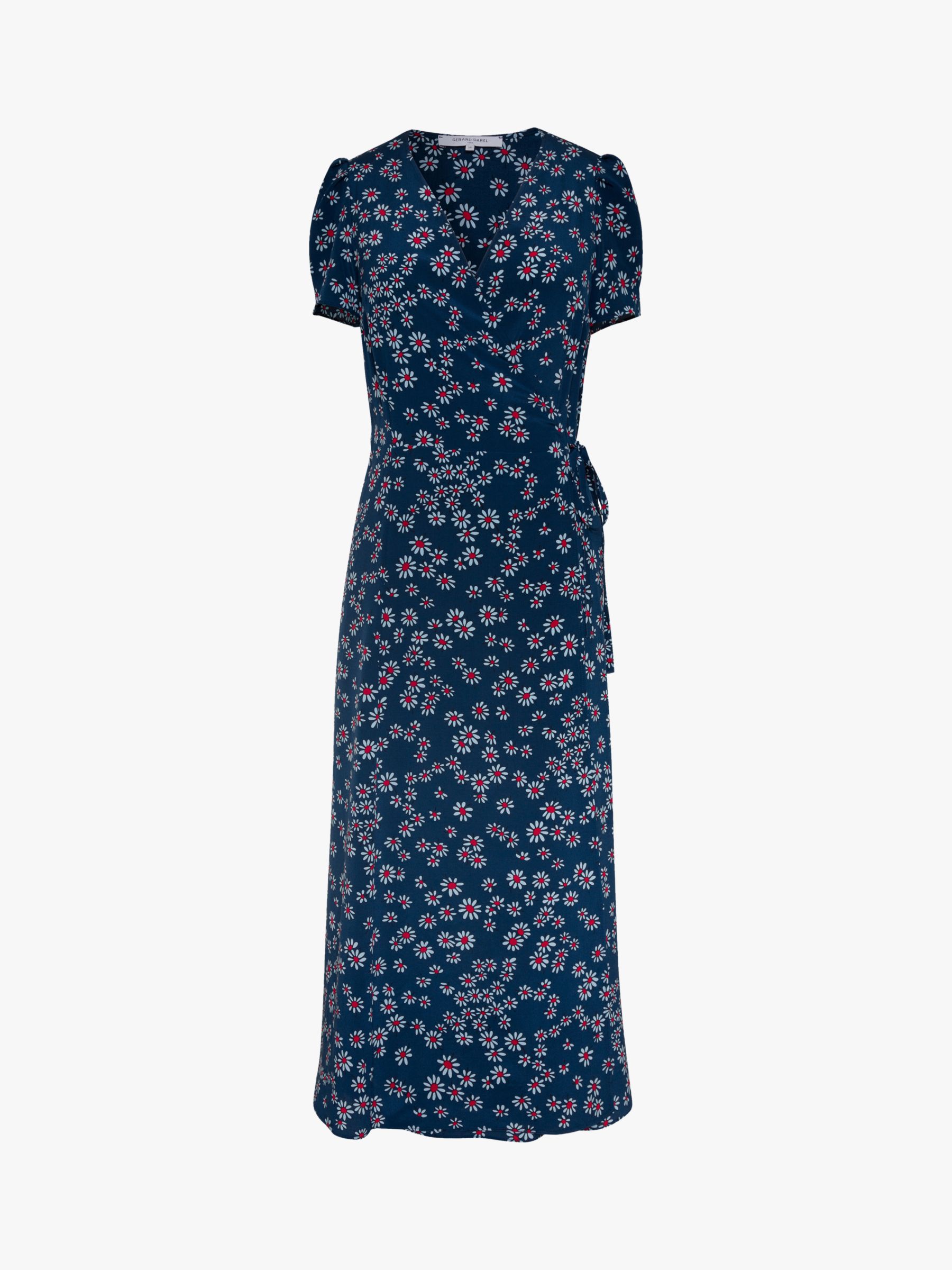 Gerard Darel Sara Floral Print Wrap Dress, Blue