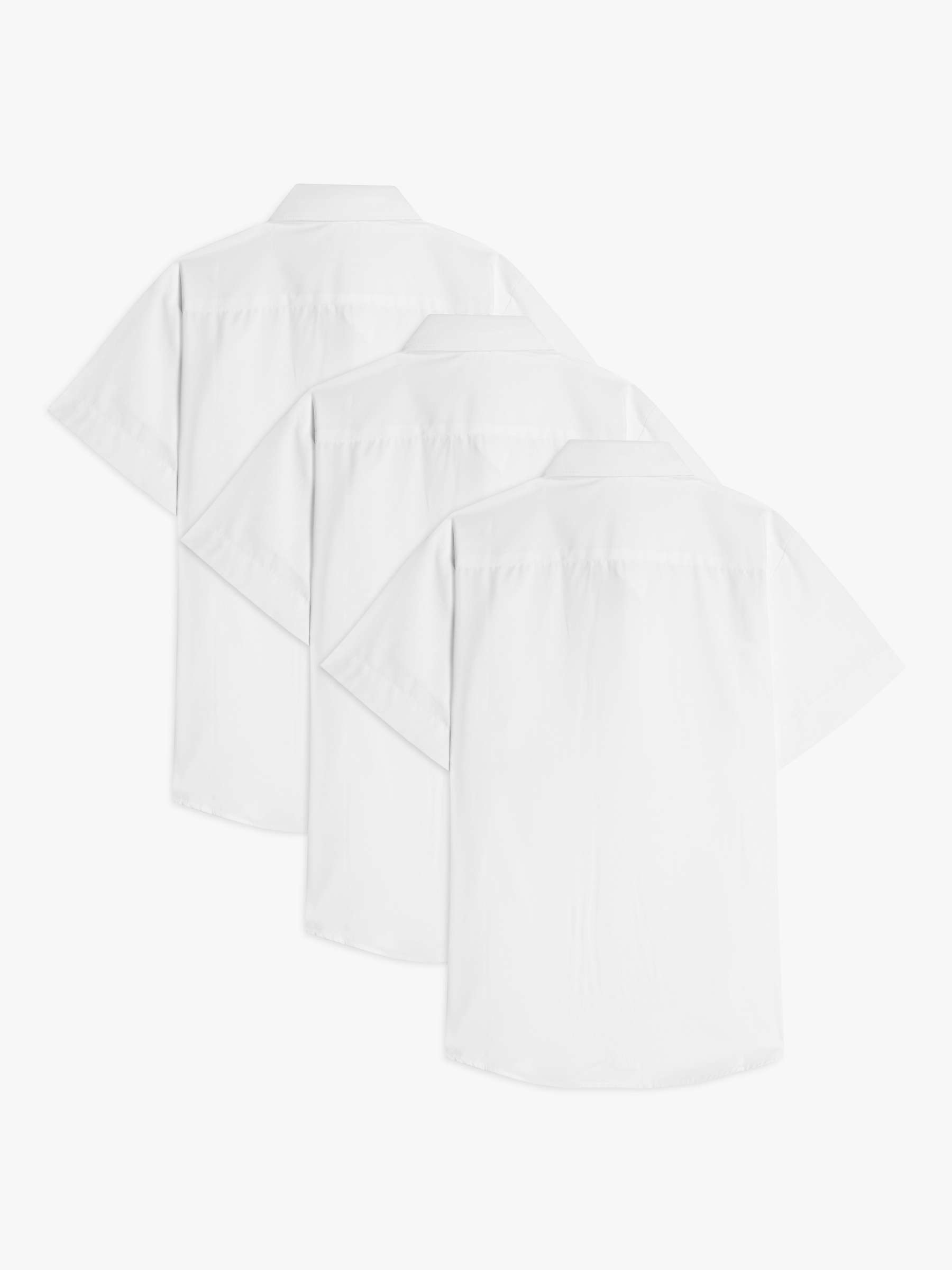 Buy John Lewis ANYDAY The Basics Boys' Short Sleeved Shirt, Pack of 3, White Online at johnlewis.com