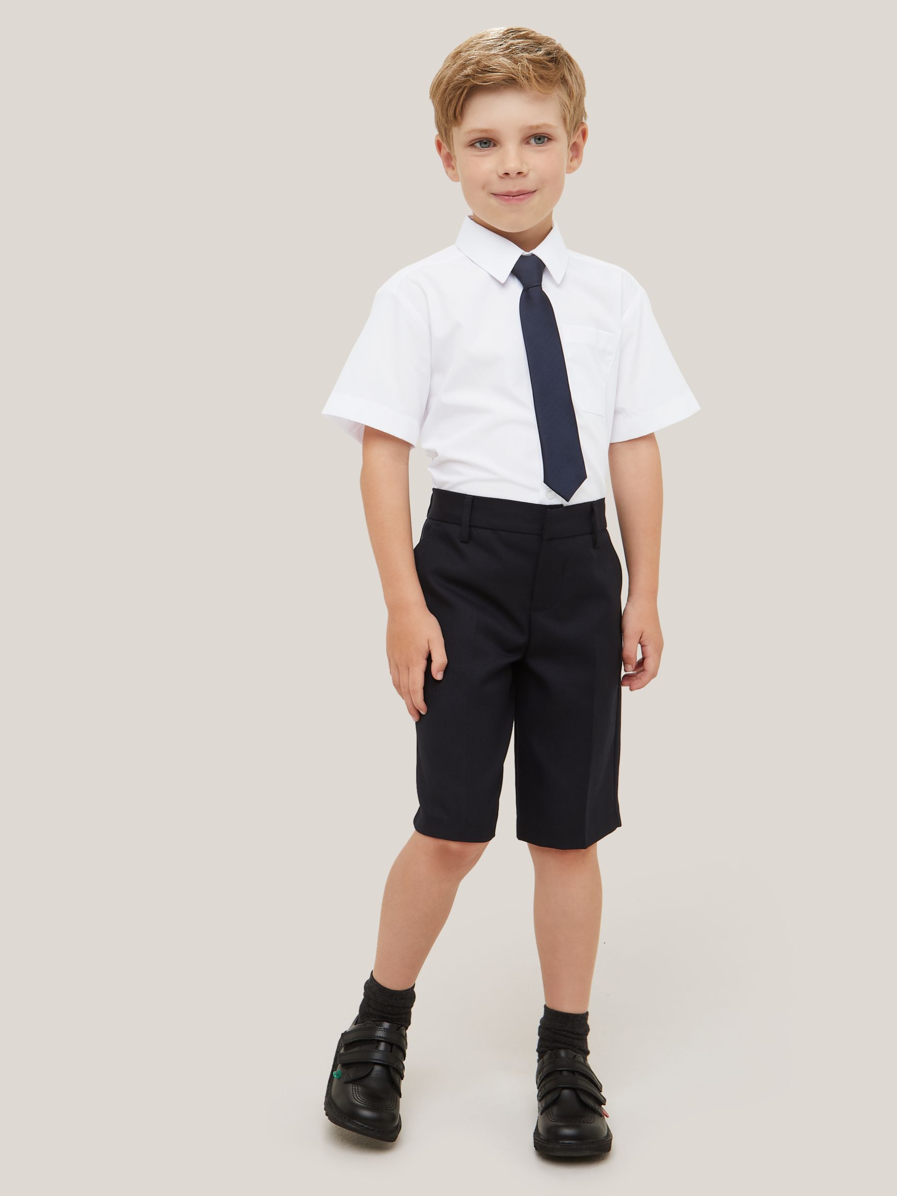 Buy John Lewis ANYDAY The Basics Boys' Short Sleeved Shirt, Pack of 3, White Online at johnlewis.com