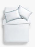 John Lewis Padova Egyptian Cotton Bedding, White / Ice Blue