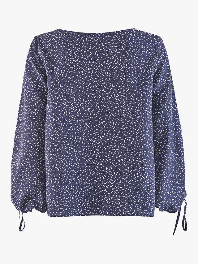 French Connection Chinwe Light Gathered Sleeve Top, Nocturnal Multi