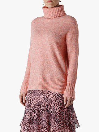 Whistles Oversized Roll Neck Jumper, Pale Pink