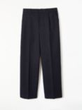 John Lewis Boys' Adjustable Waist Stain Resistant Regular Fit Long Length School Trousers, Navy