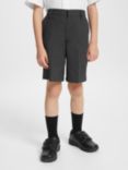 John Lewis ANYDAY Boys' The Basics Adjustable Waist School Shorts, Pack of 2, Grey