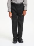 John Lewis & Partners Boys' Adjustable Waist Stain Resistant Regular Fit Long Length School Trousers