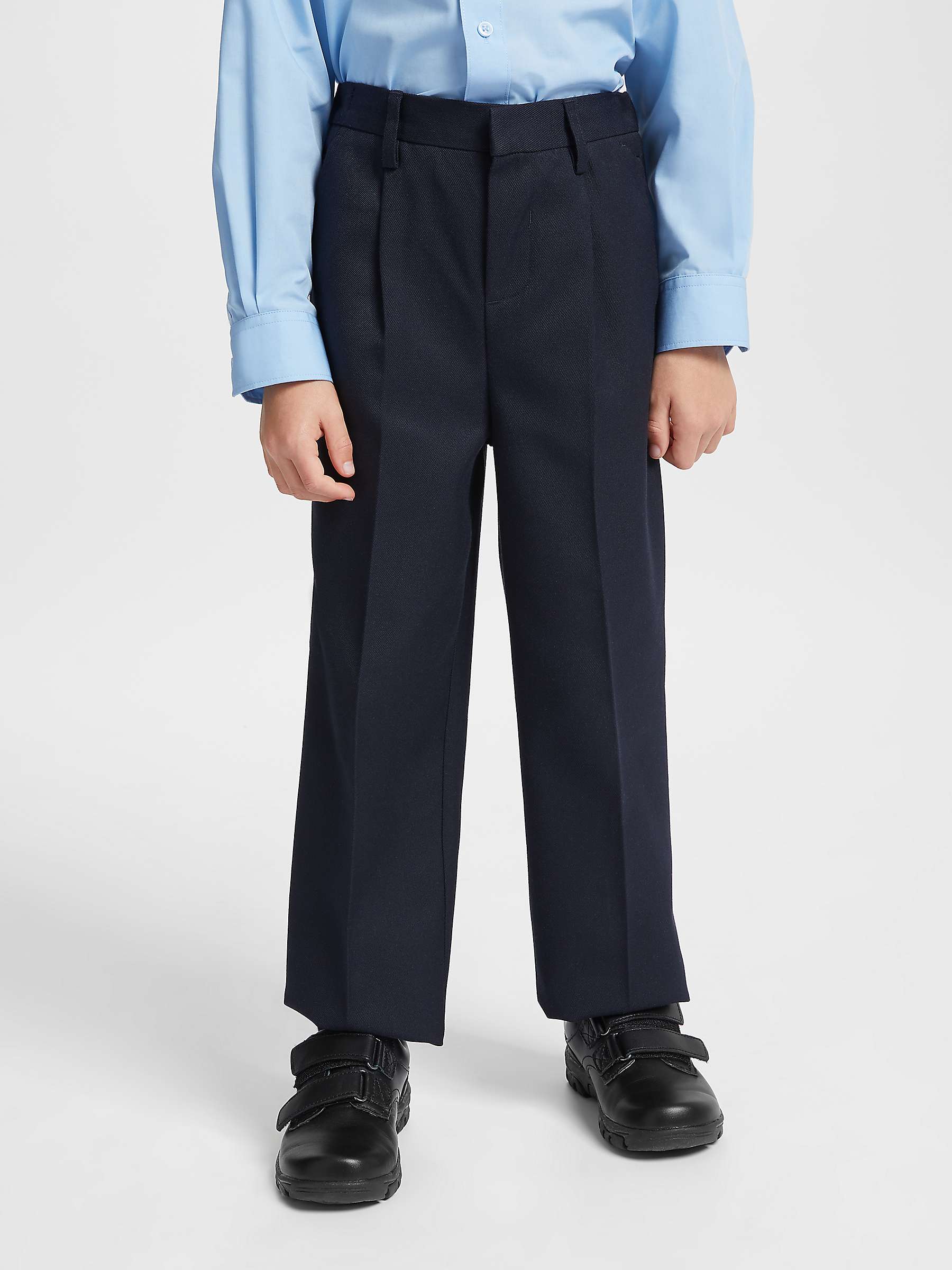 Ages 9-16 Boys Slim Fit School Trousers Black Grey Navy Pants Skinny Adjustable
