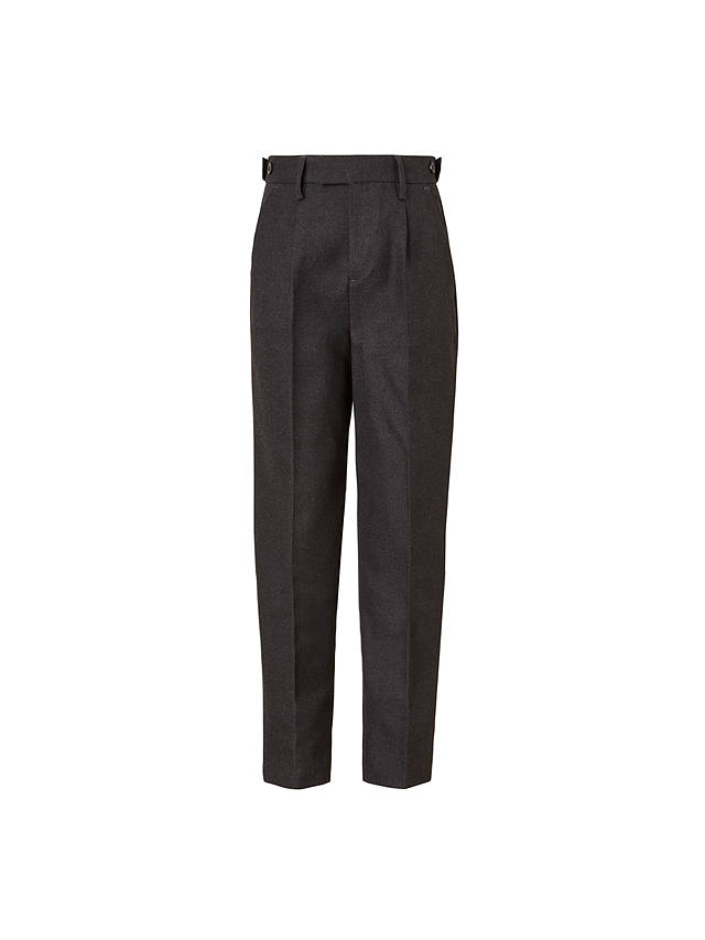 John Lewis Boys' Adjustable Waist Stain Resistant Tailored School Trousers, Charcoal