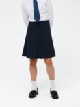 John Lewis Girls' Adjustable Waist Stain Resistant A-Line School Skirt, Navy