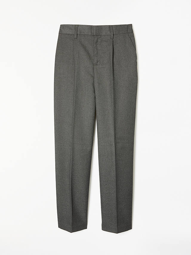 John Lewis Boys' Adjustable Waist Stain Resistant Regular Fit Long Length School Trousers, Grey