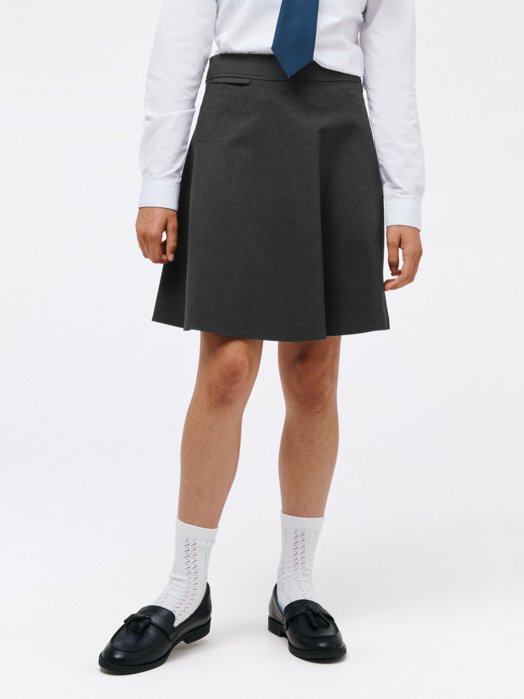 John Lewis Girls' Adjustable Waist Stain Resistant A-Line School Skirt ...